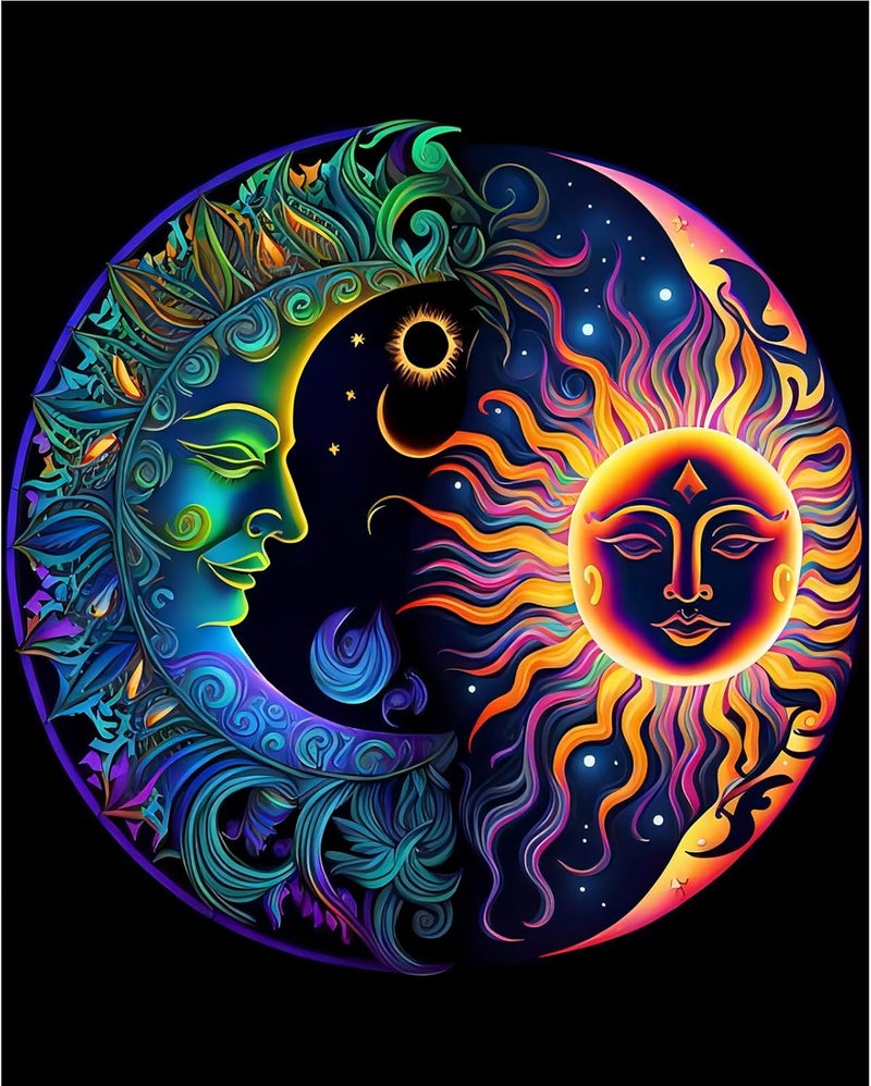 hito Moon Paint by Number for Adults-Paint by Numbers for Adults Beginner, Sun Paint by Numbers for Gift Home Wall Decor (16x20 inch) - Image 1